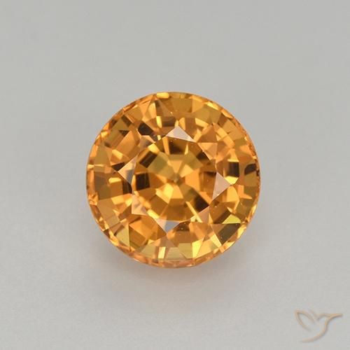 1.06ct 자연스러운 다크 오렌지 사파이어, 둥근, VVS