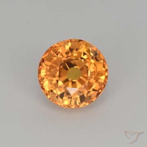 1.00ct 자연스러운 다크 오렌지 사파이어, 둥근, VVS