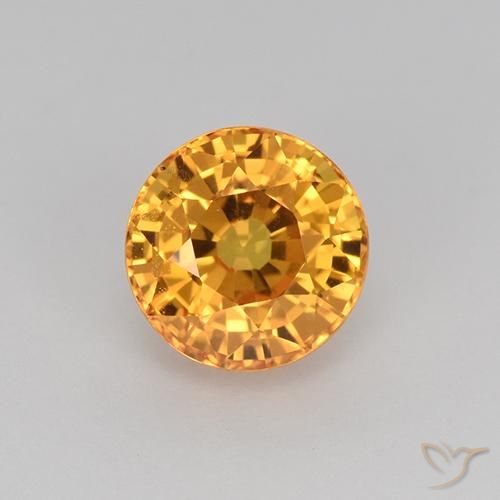 1.16ct 자연스러운 미디엄 오렌지 사파이어, 둥근, VVS