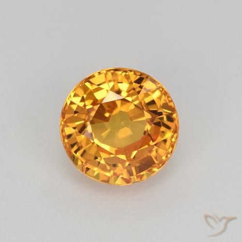 1.03ct 자연스러운 미디엄 오렌지 사파이어, 둥근, VVS