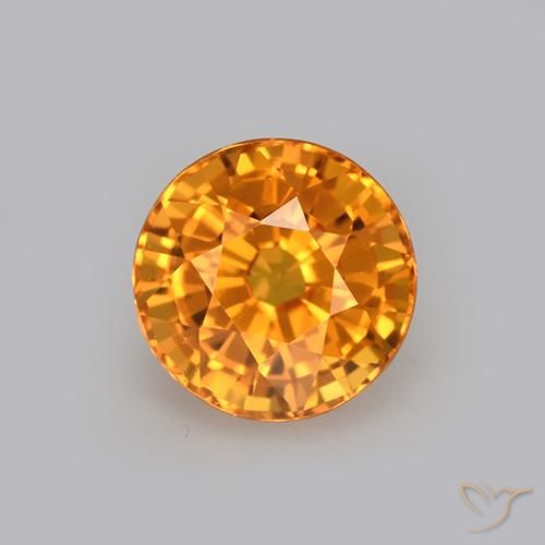 1.24ct 자연스러운 금 사파이어, 둥근, VVS