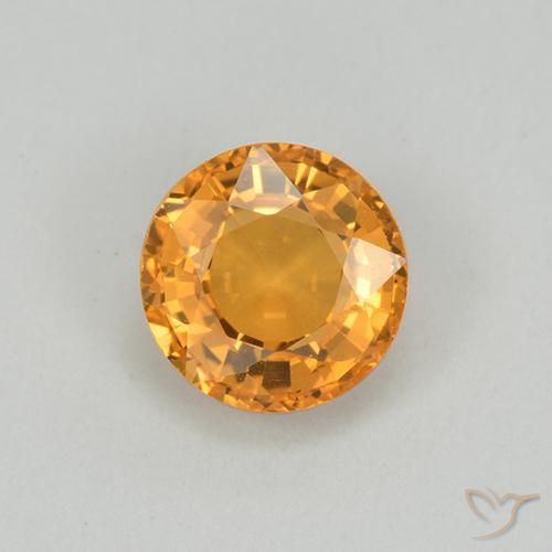 1.01ct 자연스러운 미디엄 오렌지 사파이어, 둥근, VVS