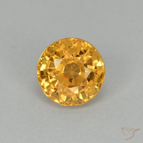 1.05ct 자연스러운 다크 골든 사파이어, 둥근, VVS