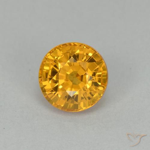 1.00ct 자연스러운 다크 골든 사파이어, 둥근, VVS