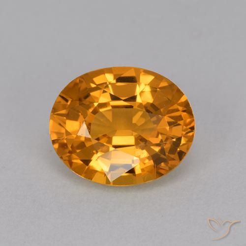 1.14ct 자연스러운 딥 오렌지-골드 사파이어, 타원형, VVS