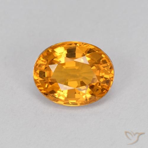 1.03ct 자연스러운 오렌지-골드 사파이어, 타원형, VVS