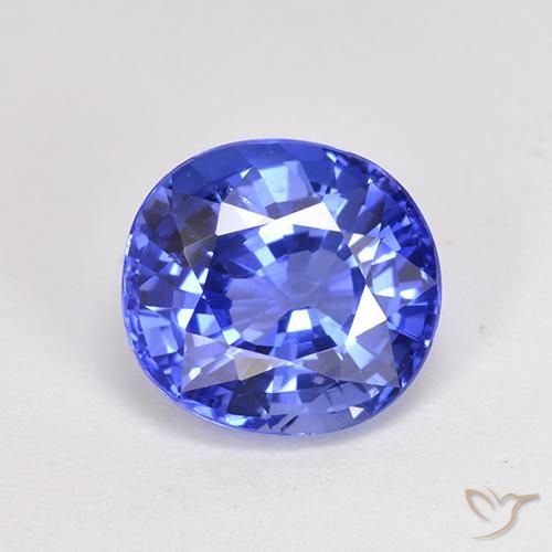 3.66ct 자연스러운 라이트 콘플라워 블루 사파이어, 타원형, VS