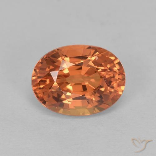 1.00ct 자연스러운 따뜻한 살구 오렌지 사파이어, 타원형, VVS