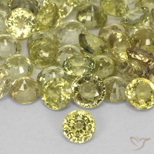 0.47ct 자연스러운 담황색 사파이어, 둥근, VS