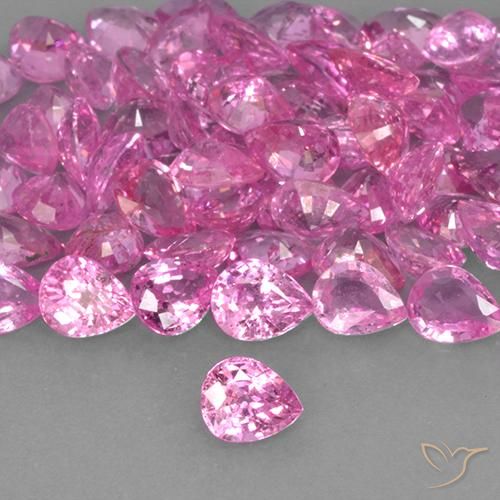 0.36ct 자연스러운 인텐스 핑크 사파이어, 배 모양, VVS-VS