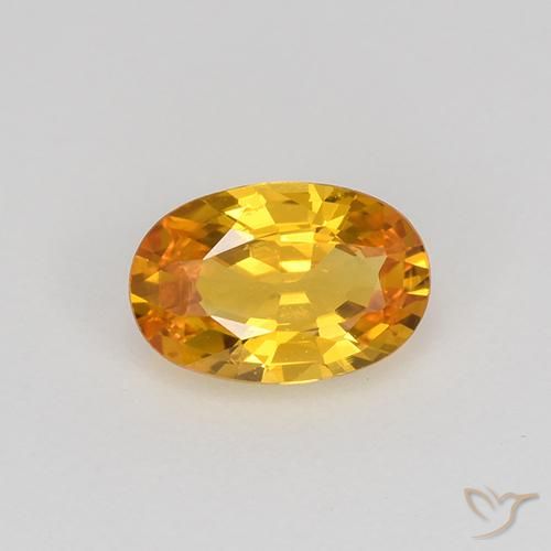 0.67ct 자연스러운 딥 오렌지-골드 사파이어, 타원형, VVS-VS