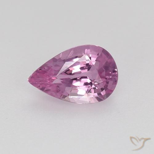 0.58ct 자연스러운 분홍빛이 도는 보라색 사파이어, 배 모양, VVS-VS