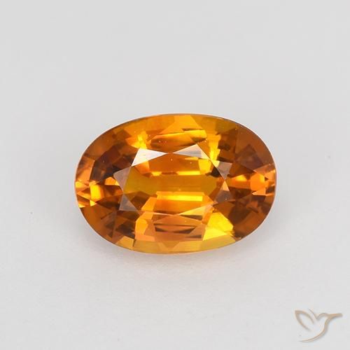 0.77ct 자연스러운 딥 오렌지 사파이어, 타원형, VVS