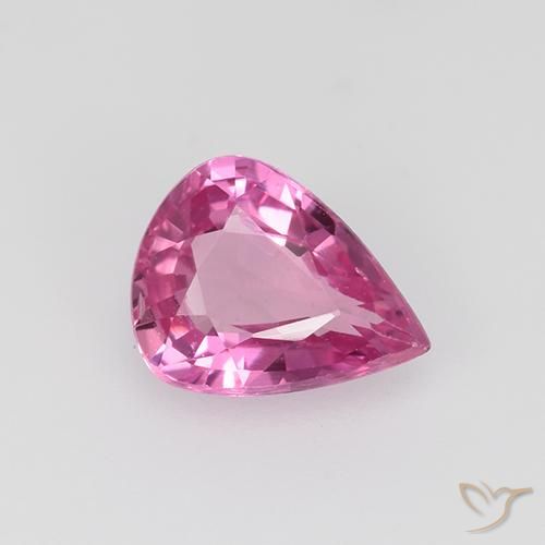 0.77ct 자연스러운 딥 핑크 사파이어, 배 모양, VVS-VS