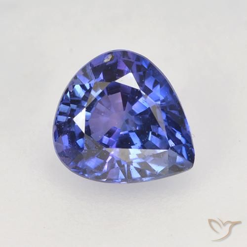 0.76ct 자연스러운 바이올렛 블루 사파이어, 배 모양, VVS-VS