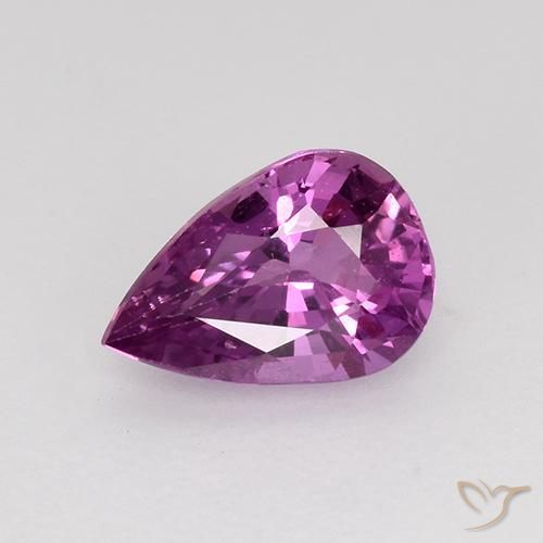 0.73ct 자연스러운 미디엄 퍼플 사파이어, 배 모양, VVS-VS