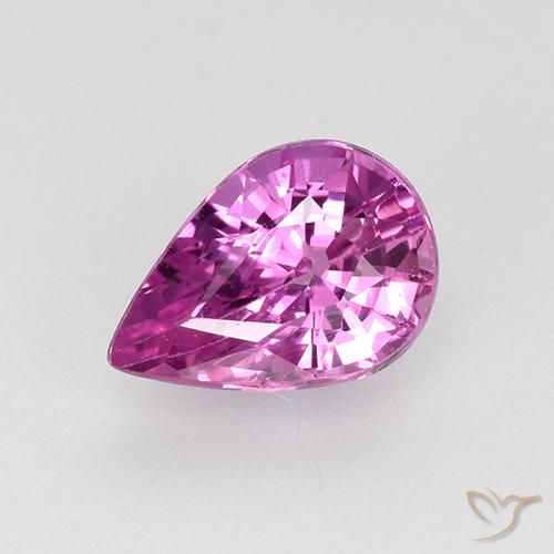 0.71ct 자연스러운 강렬한 분홍빛이 도는 보라색 사파이어, 배 모양, VVS-VS