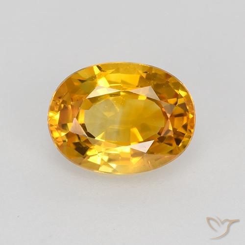 0.86ct 자연스러운 딥 골든 오렌지 사파이어, 타원형, VVS