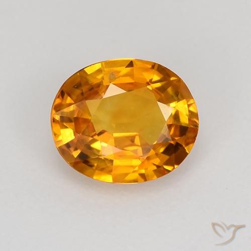 0.80ct 자연스러운 갈색 오렌지 사파이어, 타원형, VVS