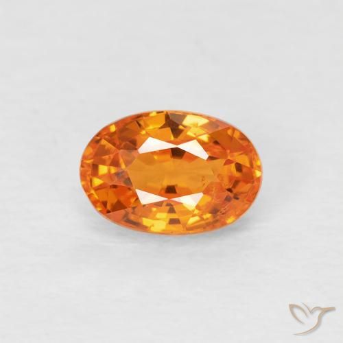 0.78ct 자연스러운 Medium Light-Orange 사파이어, 타원형, VVS