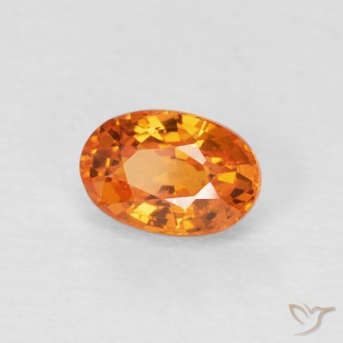 0.78캐럿 천연 Medium Light-Orange 사파이어, 타원형, VVS