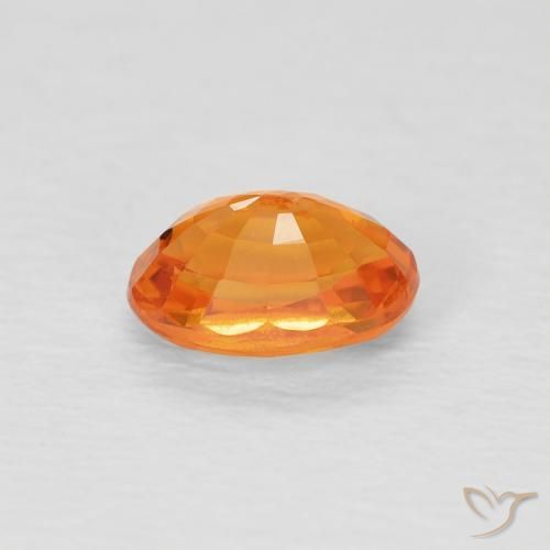 0.78캐럿 천연 Medium Light-Orange 사파이어, 타원형, VVS