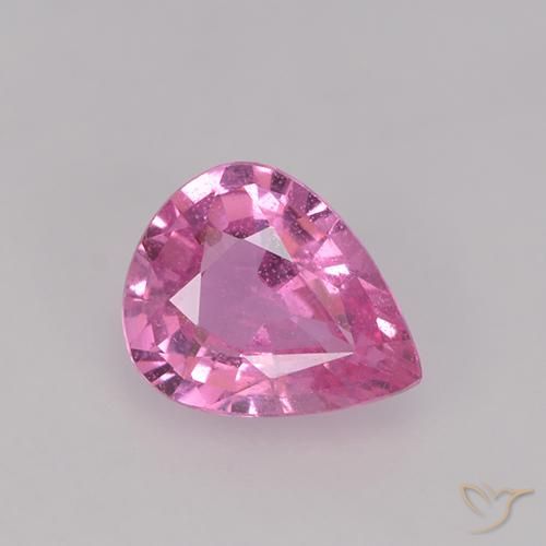 0.61ct 자연스러운 미디엄 핑크 사파이어, 배 모양, VS