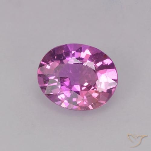 0.79ct 자연스러운 짙은 분홍빛이 도는 보라색 사파이어, 타원형, VVS-VS