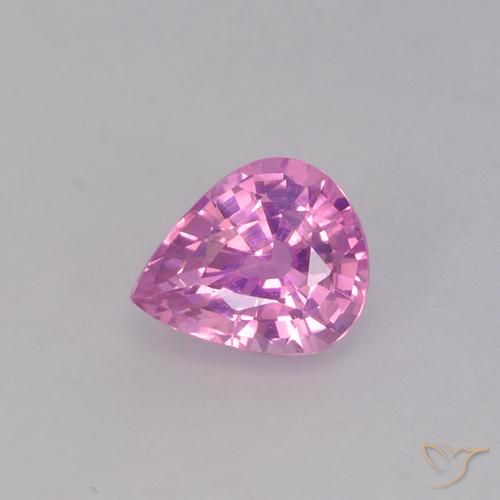 0.62ct 자연스러운 미디엄 핑크 사파이어, 배 모양, VVS