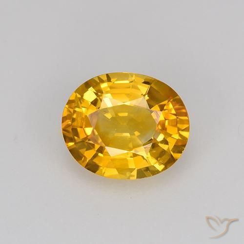 0.84ct 자연스러운 미디엄 오렌지-골드 사파이어, 타원형, VS
