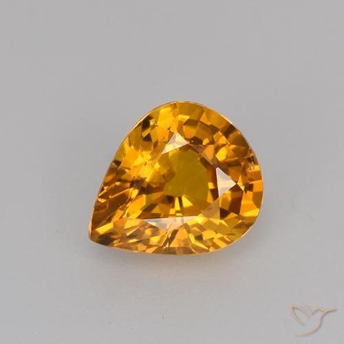 0.79ct 자연스러운 금 사파이어, 배 모양, VS