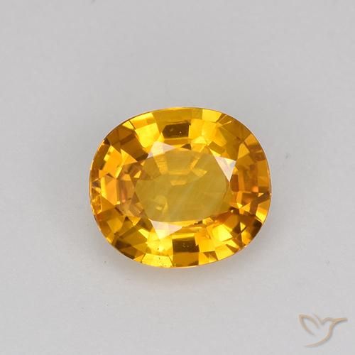 0.75ct 자연스러운 다크 오렌지-골드 사파이어, 타원형, VVS-VS