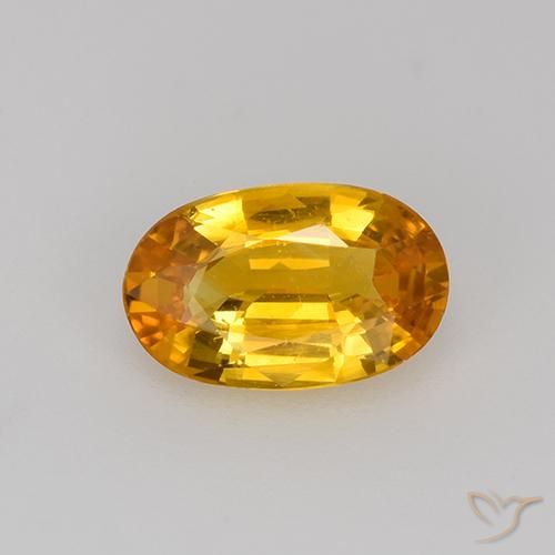 0.83ct 자연스러운 다크 오렌지-골드 사파이어, 타원형, VVS