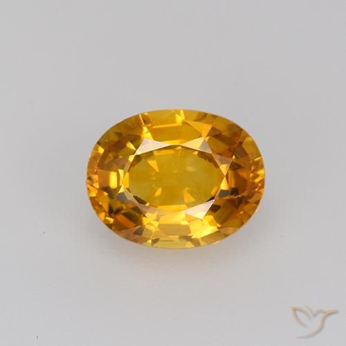 0.81ct 자연스러운 딥 오렌지-골드 사파이어, 타원형, VVS