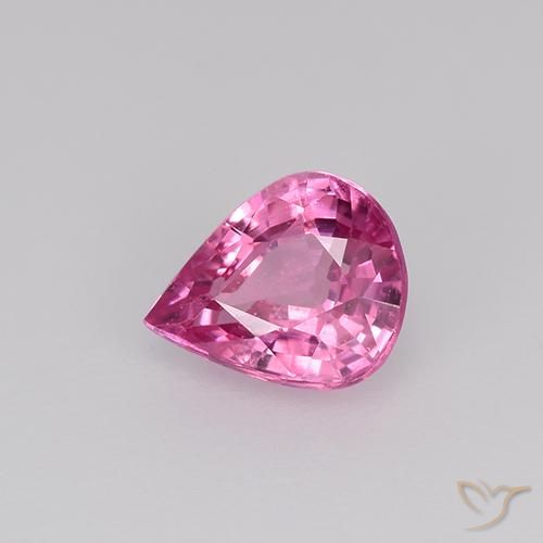 0.71ct 자연스러운 딥 핑크 사파이어, 배 모양, VS