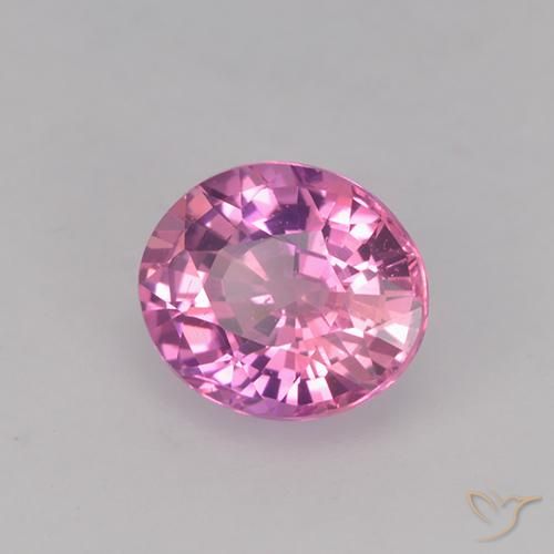 0.74캐럿 천연 미디엄 핑크 사파이어, 타원형 컷, VVS-VS