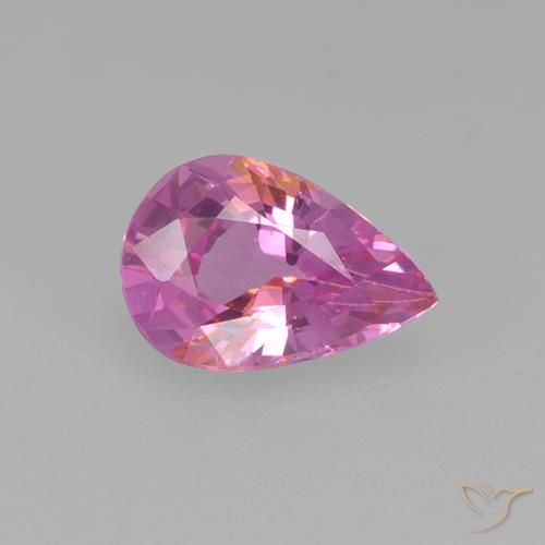 0.58ct 자연스러운 인텐스 핑크 사파이어, 배 모양, VVS-VS