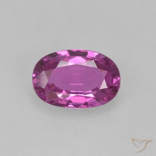 0.66ct 자연스러운 짙은 분홍빛이 도는 보라색 사파이어, 타원형, VVS