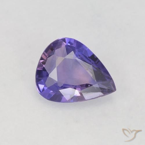 0.50ct 자연스러운 미디엄 바이올렛 사파이어, 배 모양, VS