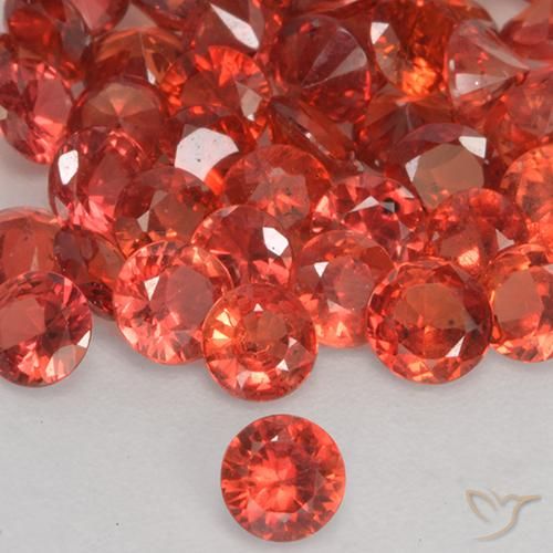 0.13ct 자연스러운 미디엄 레드 사파이어, 둥근, VS
