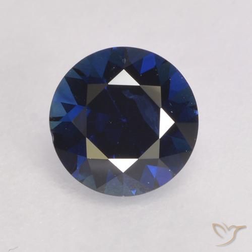 0.55ct 자연스러운 진한 파란색 사파이어, 둥근, VVS-VS