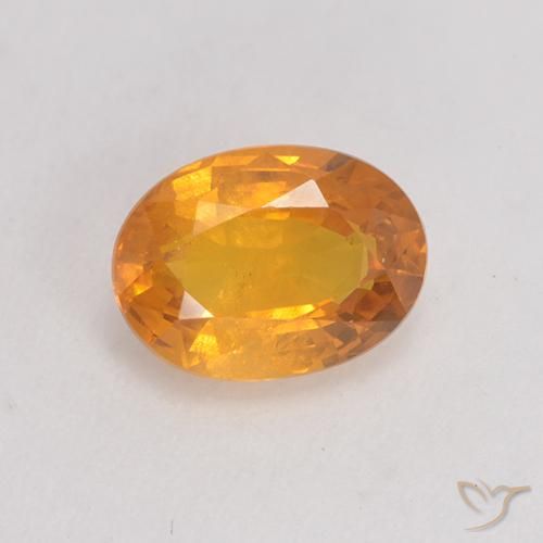 1.39ct 자연스러운 오렌지-골드 사파이어, 타원형, VS