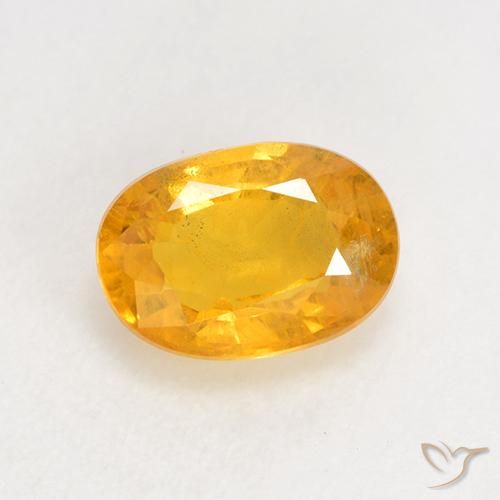 1.04ct 자연스러운 미디엄 골든 사파이어, 타원형, VS-SI