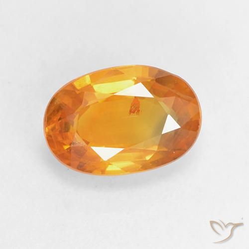 1.45ct 자연스러운 미디엄 오렌지 사파이어, 타원형, VS-SI
