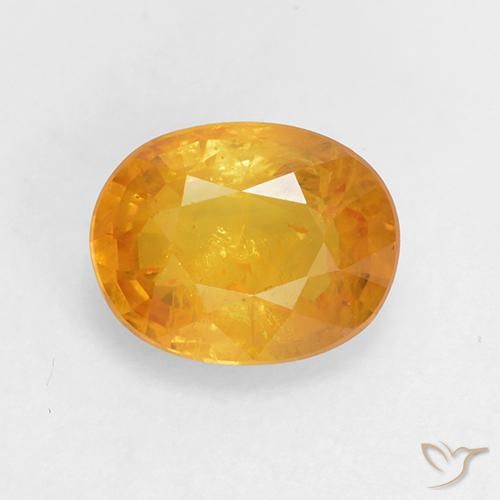1.70ct 자연스러운 골든 오렌지 사파이어, 타원형, VS-SI