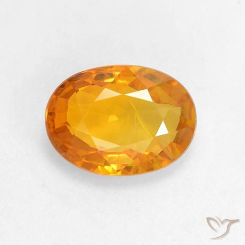 1.51ct 자연스러운 미디엄 오렌지 사파이어, 타원형, VS