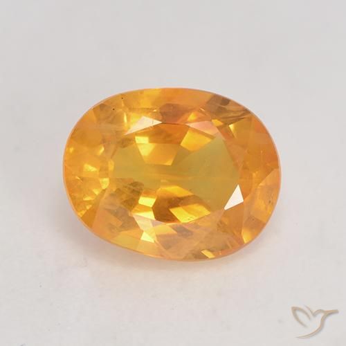 1.51ct 자연스러운 미디엄 오렌지 사파이어, 타원형, VS-SI