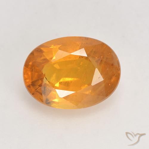 1.67ct 자연스러운 딥 오렌지-골드 사파이어, 타원형, VS-SI