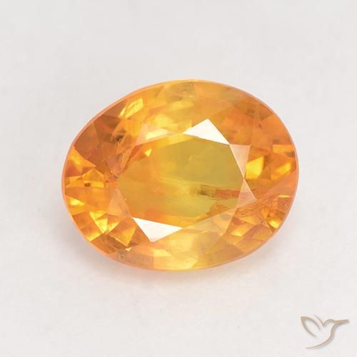 1.78ct 자연스러운 미디엄 오렌지 사파이어, 타원형, VS-SI