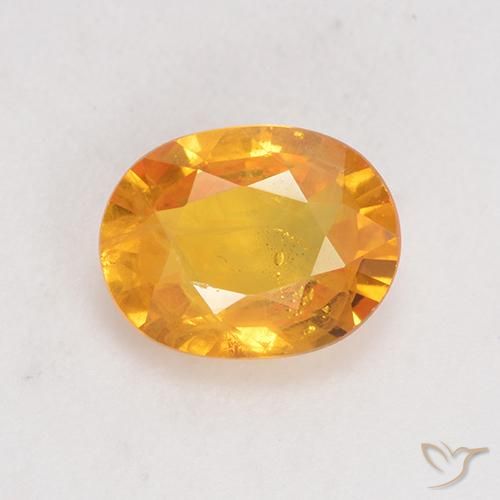 1.40ct 자연스러운 오렌지-골드 사파이어, 타원형, VS-SI
